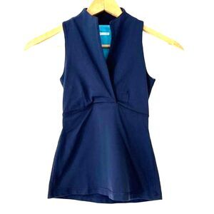 Lululemon Whisper Tank Wet Dry Warm Navy Blue V-Neck Sleeveless Active Athletic